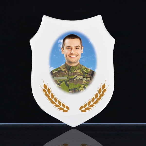 9x12 cm Placa Scut (color sau alb-negru)