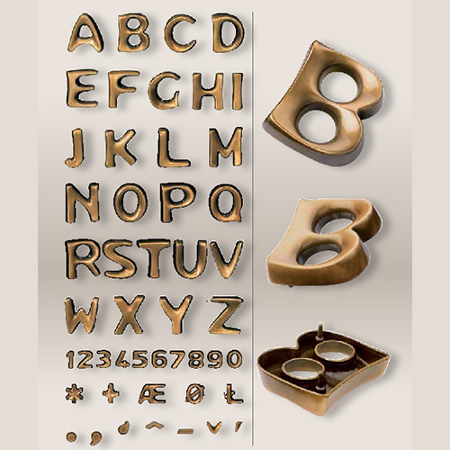 LITERA BRONZ caracter MUNDIAL